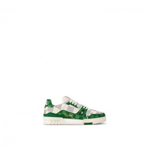 Green Men's Louis Vuitton LV Trainer Sneakers | WJM-830125